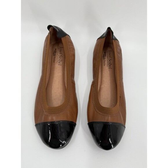 Josef Seibel Brown Leather Cap Toe Slip On Flats Shoes Women's EU 37 US 7 - Picture 4 of 9